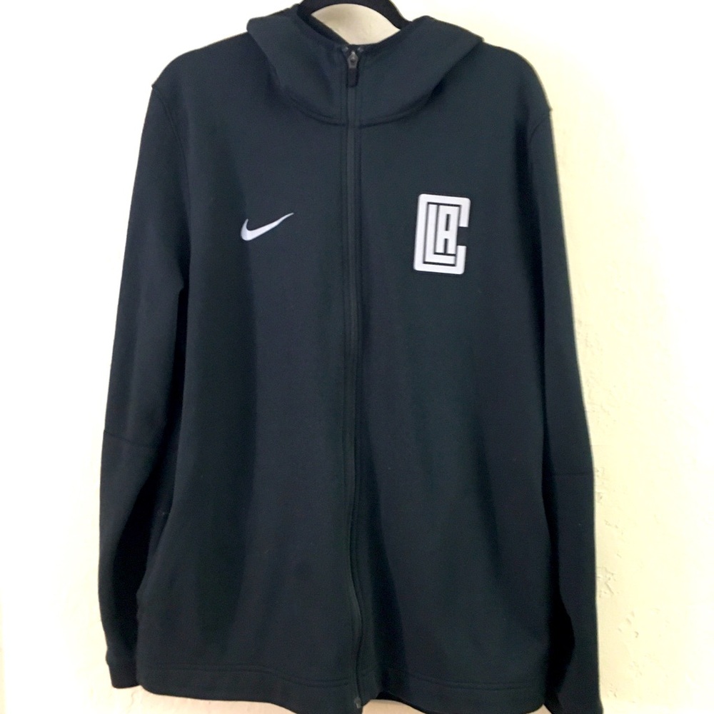 Nike NBA Los Angeles Clippers Zippered Hoodie Large Black Athletic Loungewear